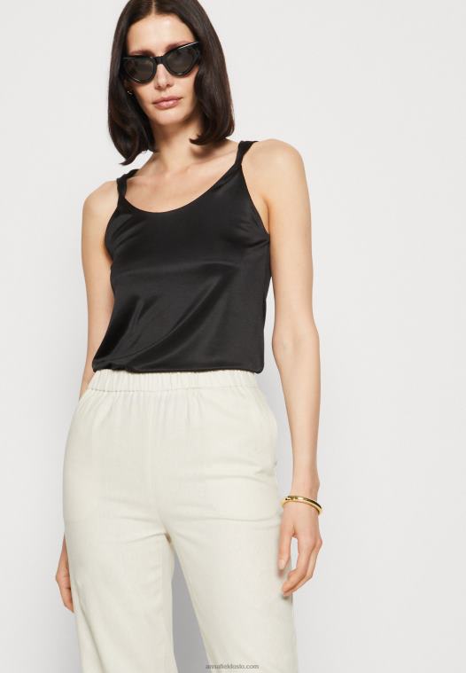 Anna Field kvinner topp svart P266L453