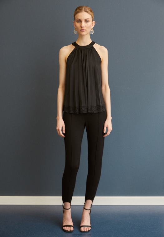 Anna Field kvinner topp svart P266L457