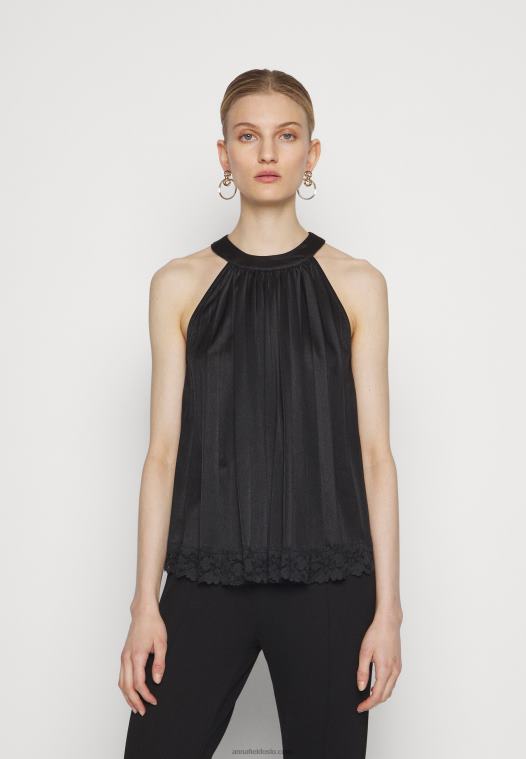 Anna Field kvinner topp svart P266L457