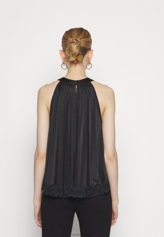 Anna Field kvinner topp svart P266L457