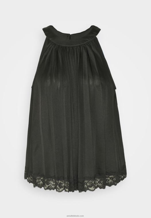 Anna Field kvinner topp svart P266L457