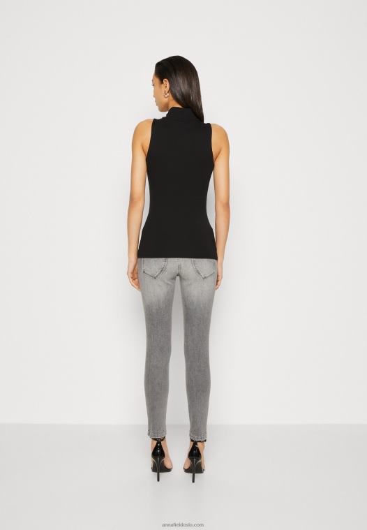 Anna Field kvinner topp svart P266L466