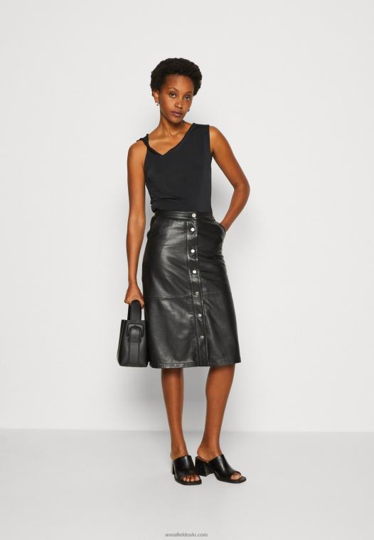 Anna Field kvinner topp svart P266L474