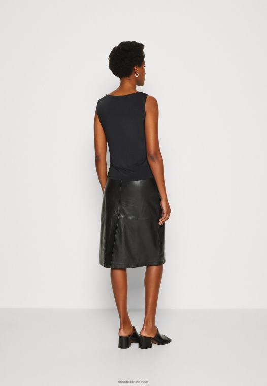 Anna Field kvinner topp svart P266L474