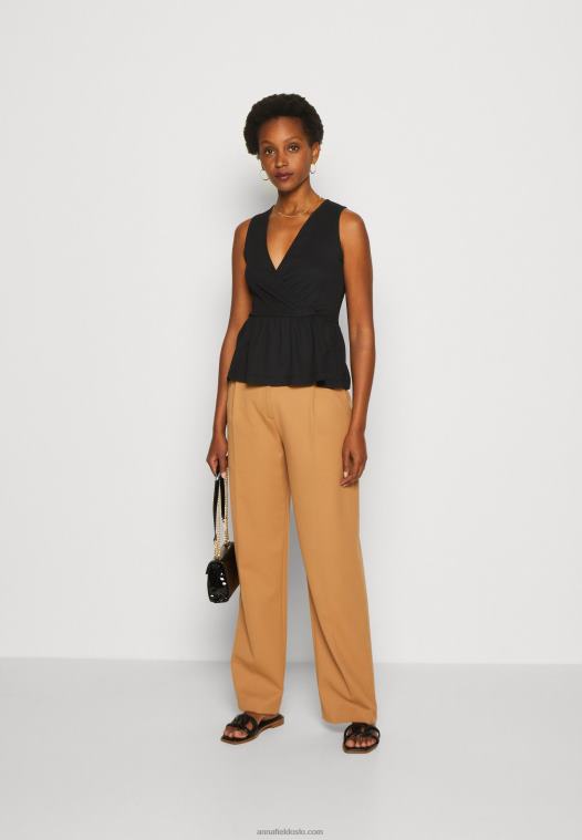 Anna Field kvinner topp svart P266L488