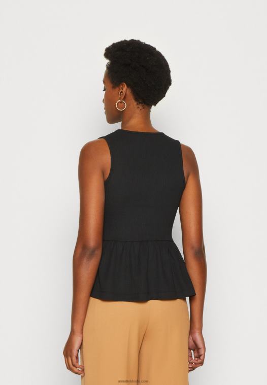 Anna Field kvinner topp svart P266L488