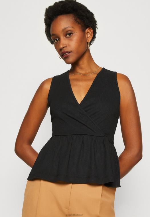 Anna Field kvinner topp svart P266L488