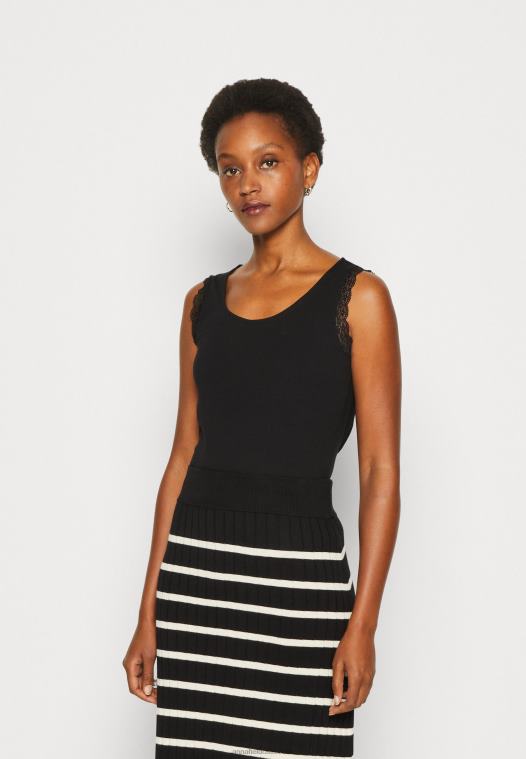 Anna Field kvinner topp svart P266L496