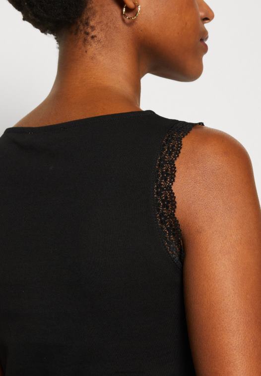 Anna Field kvinner topp svart P266L496