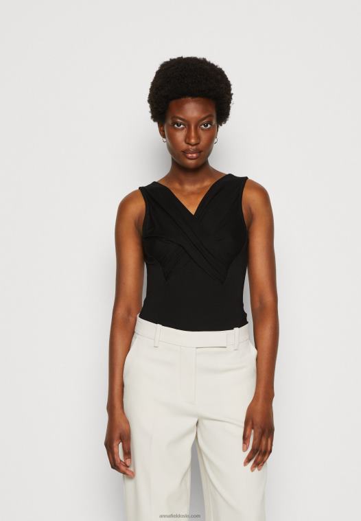 Anna Field kvinner topp svart P266L498