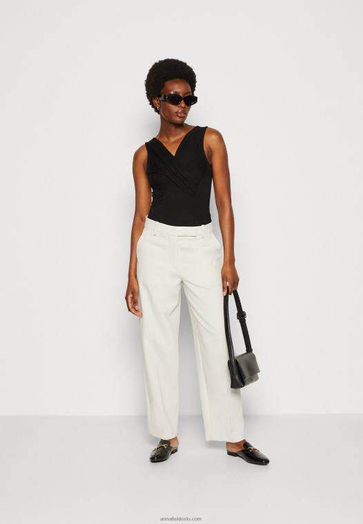 Anna Field kvinner topp svart P266L498