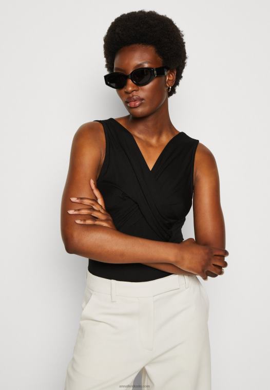 Anna Field kvinner topp svart P266L498