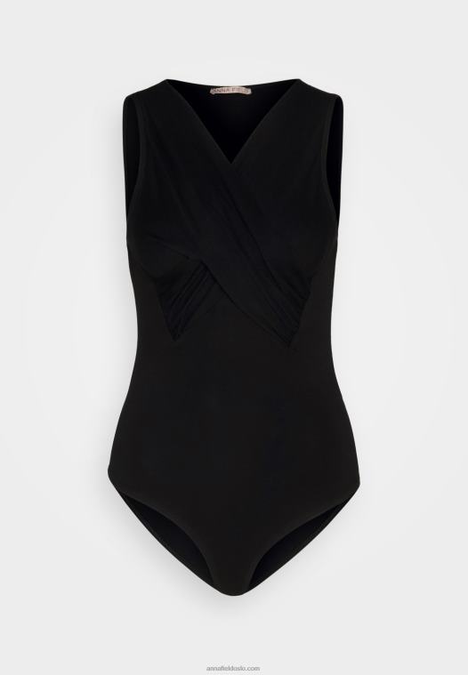 Anna Field kvinner topp svart P266L498