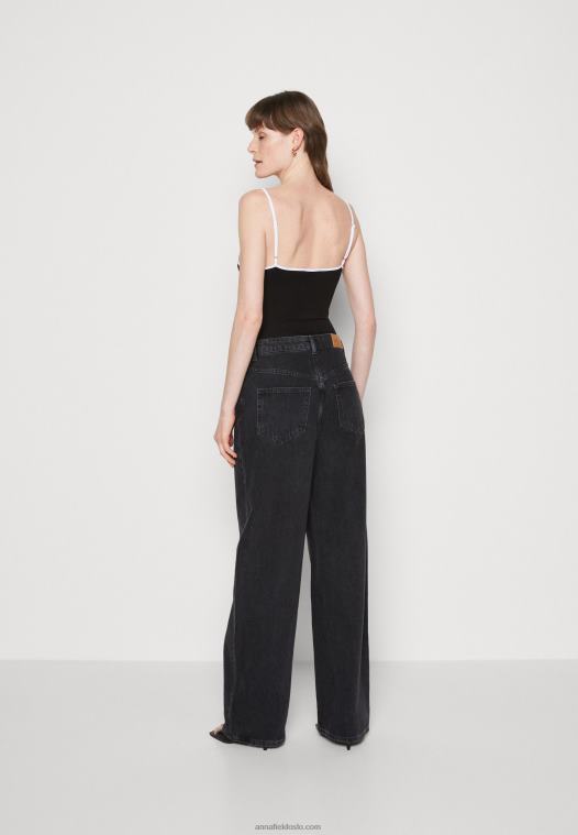 Anna Field kvinner topp svart P266L503