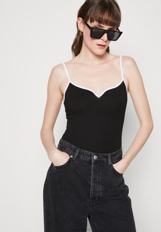 Anna Field kvinner topp svart P266L503