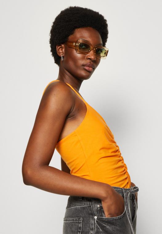 Anna Field kvinner topp svart/oransje P266L454