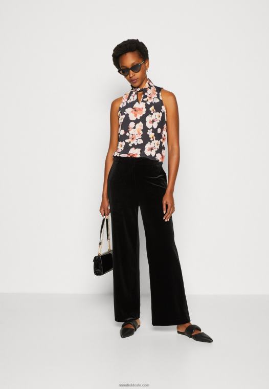 Anna Field kvinner topp svart/rosa P266L428