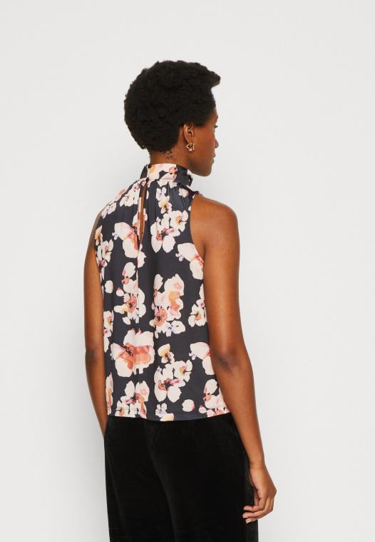 Anna Field kvinner topp svart/rosa P266L428