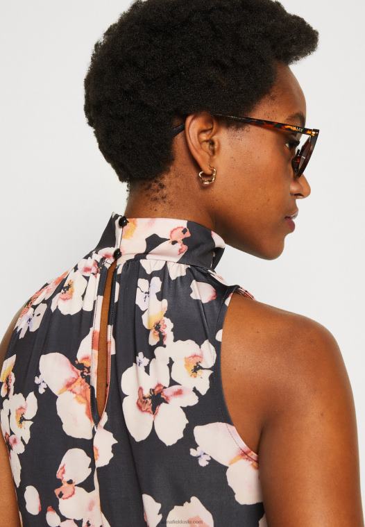 Anna Field kvinner topp svart/rosa P266L428