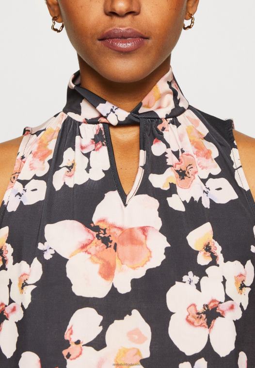 Anna Field kvinner topp svart/rosa P266L428