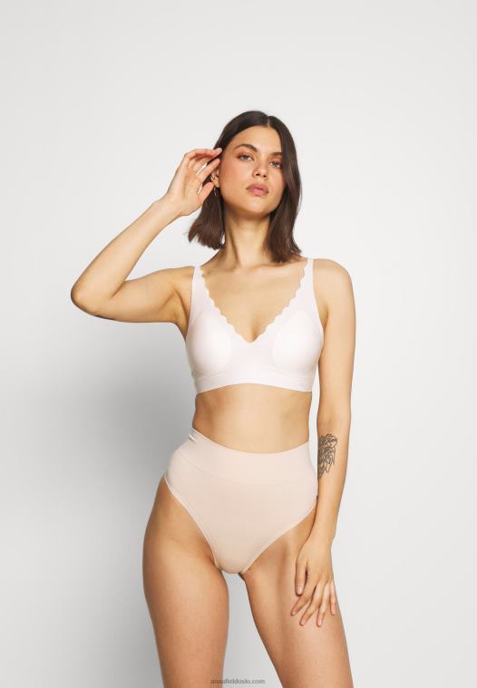 Anna Field kvinner 2p høy midje thong string beige P266L1015