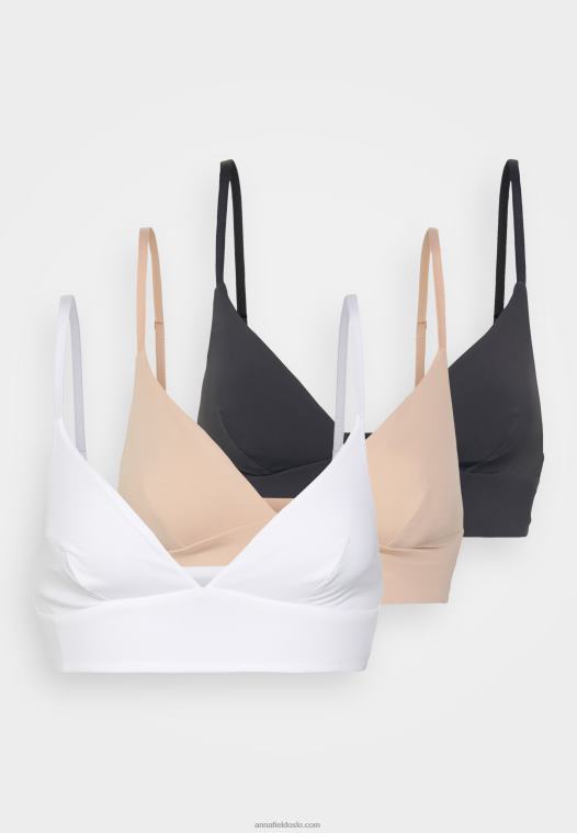 Anna Field kvinner 3-pack bustier grå/hvit/naken P266L938