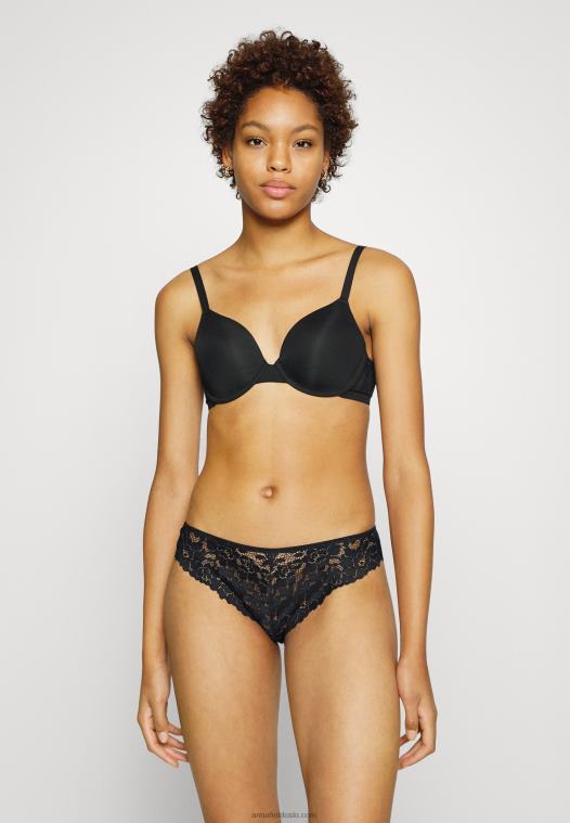 Anna Field kvinner 3-siders grønne truser svart P266L960