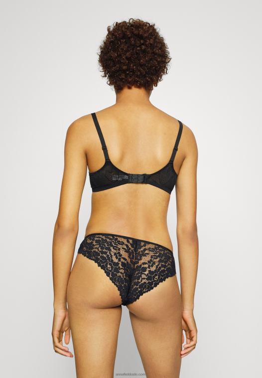 Anna Field kvinner 3-siders grønne truser svart P266L960