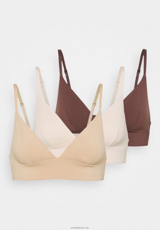 Anna Field kvinner 3pp bralette trekant-bh naken P266L950