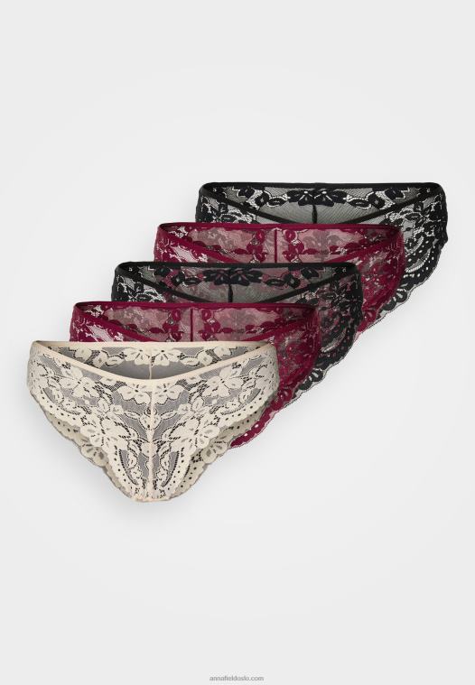 Anna Field kvinner 5 pakke truser svart/rød/naken P266L994