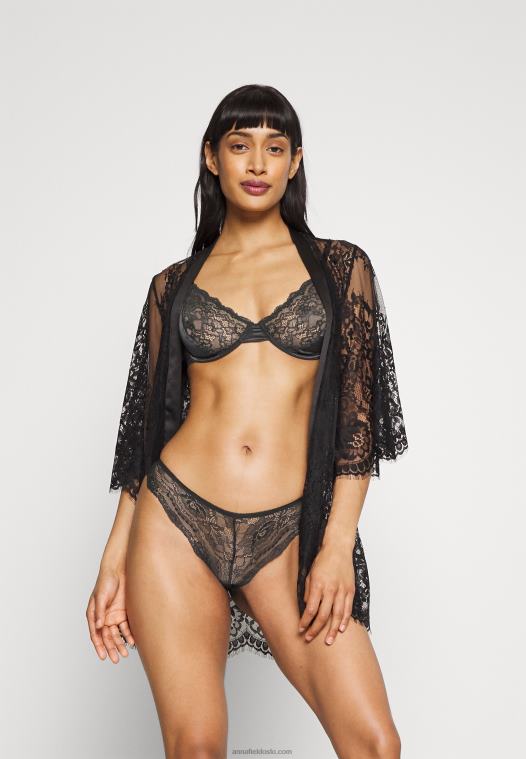 Anna Field kvinner 5-paks svart thong P266L1006