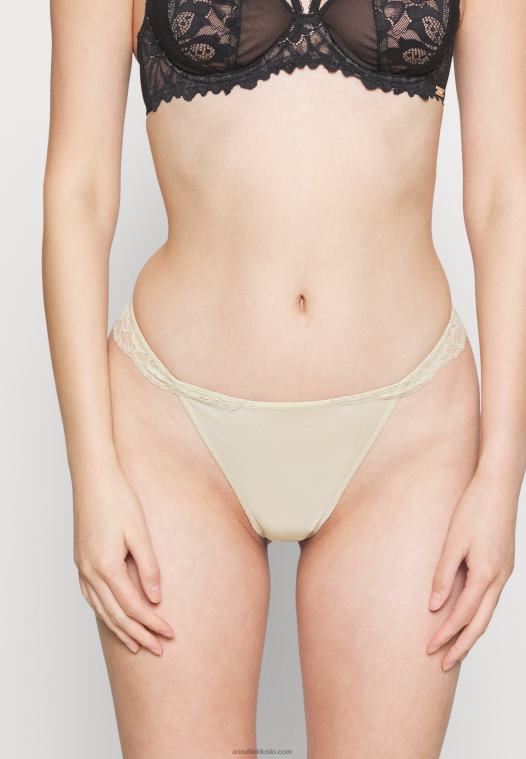 Anna Field kvinner 5-paks thong naken/svart P266L1007