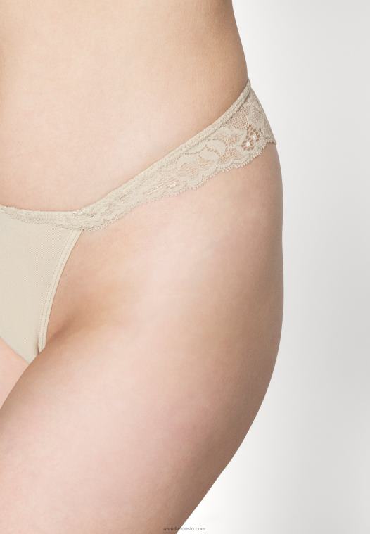 Anna Field kvinner 5-paks thong naken/svart P266L1007