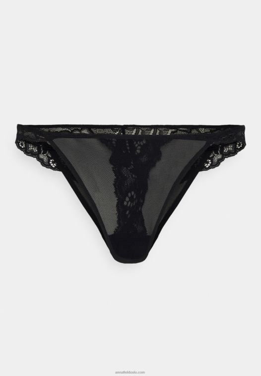 Anna Field kvinner 5-paks thong naken/svart P266L1007