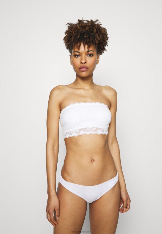 Anna Field kvinner 7 siders brasilianske truser i bomull og blonder rosa/hvit/svart P266L953