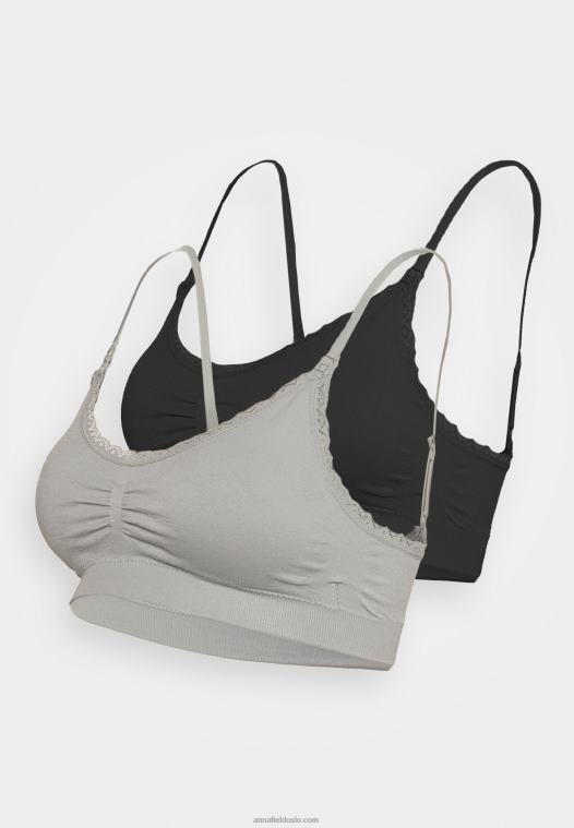 Anna Field kvinner barsel sømløs bh 2-pak bustier grå/svart P266L952