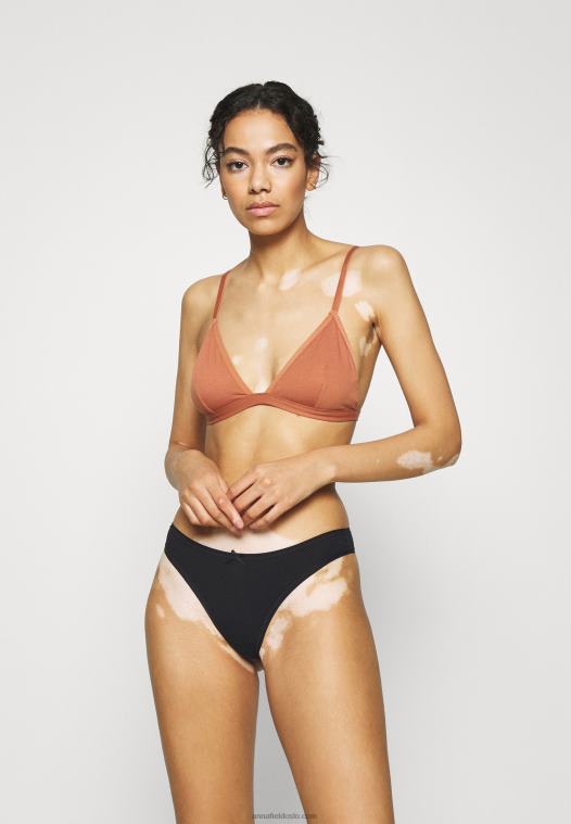 Anna Field kvinner georgina 7-seks thong bomull string svart P266L977