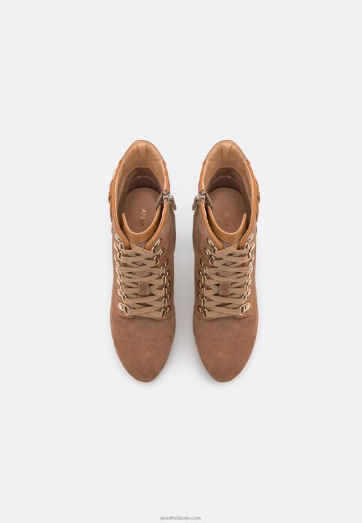 Anna Field kvinner ankelstøvletter i lær, konjakk P266L2018