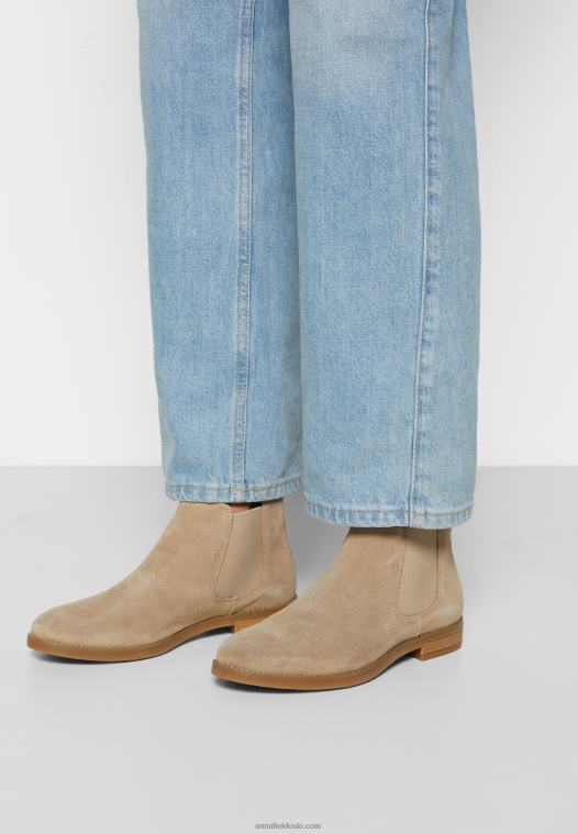 Anna Field kvinner ankelstøvletter i skinn beige P266L2005