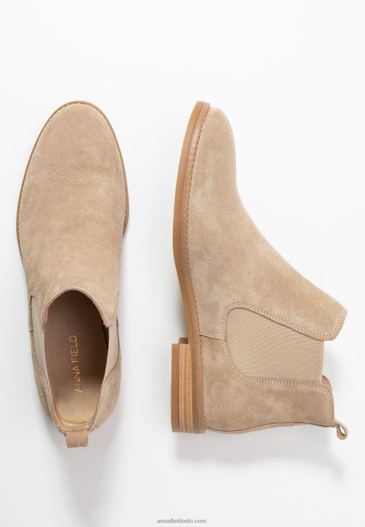 Anna Field kvinner ankelstøvletter i skinn beige P266L2005