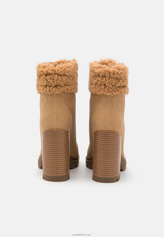 Anna Field kvinner ankelstøvletter i skinn beige P266L2024