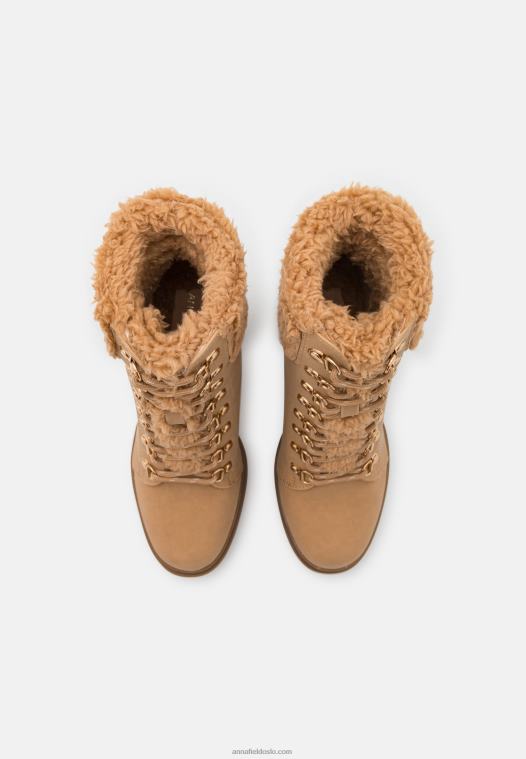 Anna Field kvinner ankelstøvletter i skinn beige P266L2024