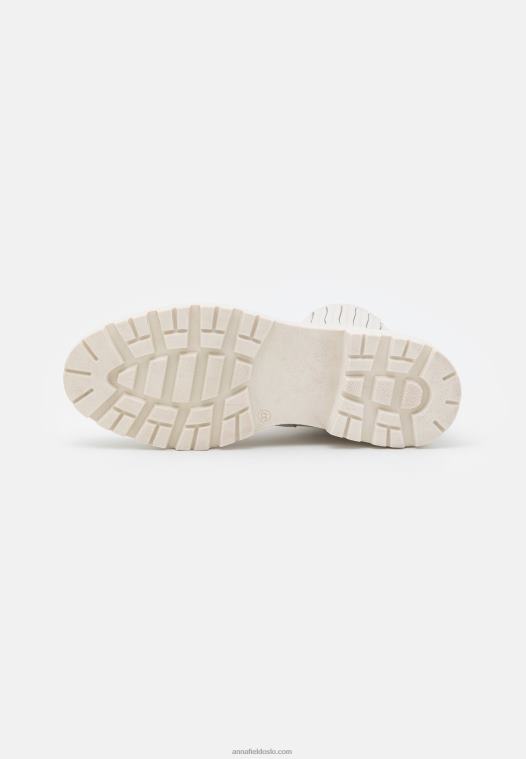 Anna Field kvinner ankelstøvletter i skinn off-white P266L2055