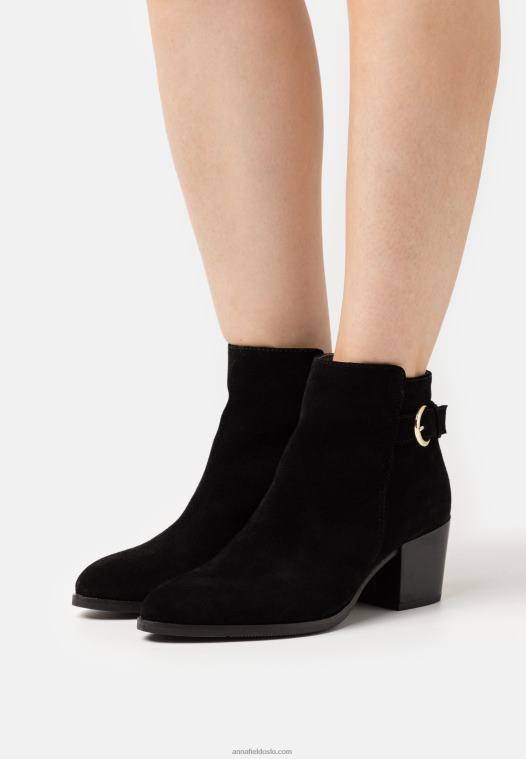 Anna Field kvinner ankelstøvletter i skinn svart P266L1964