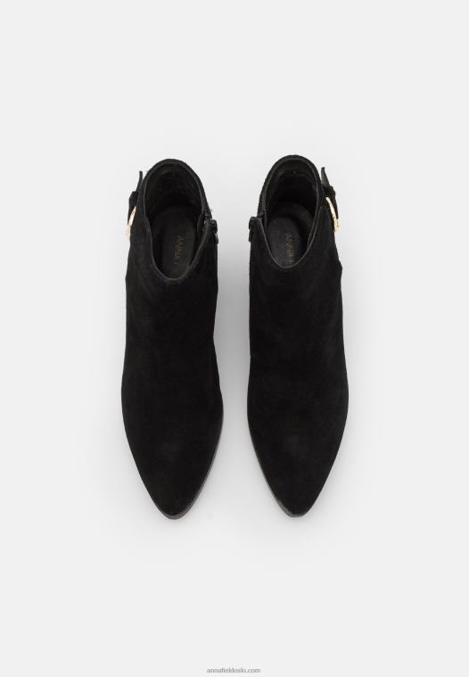 Anna Field kvinner ankelstøvletter i skinn svart P266L1964