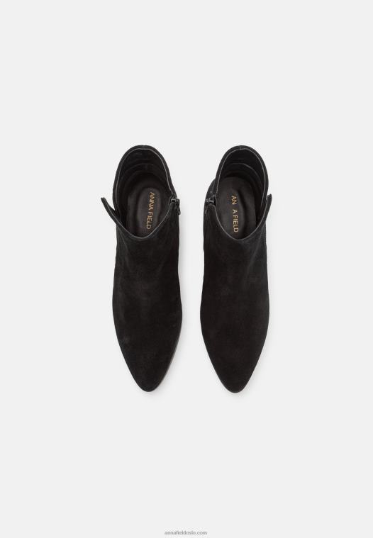 Anna Field kvinner ankelstøvletter i skinn svart P266L1978