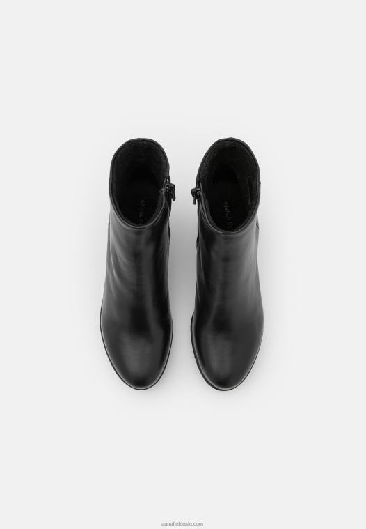 Anna Field kvinner ankelstøvletter i skinn svart P266L1993