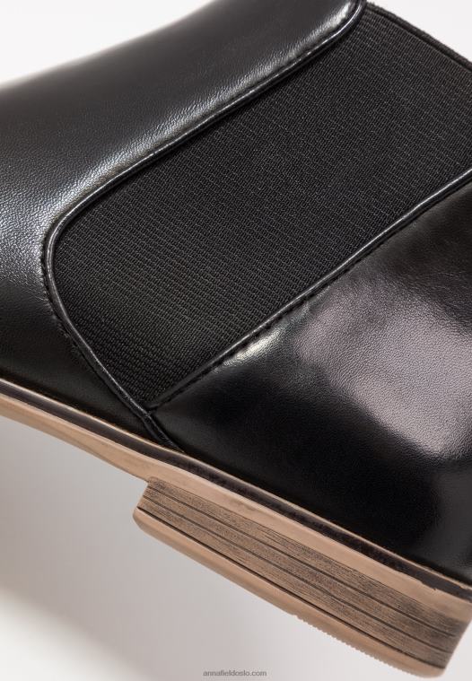 Anna Field kvinner ankelstøvletter i skinn svart P266L2002