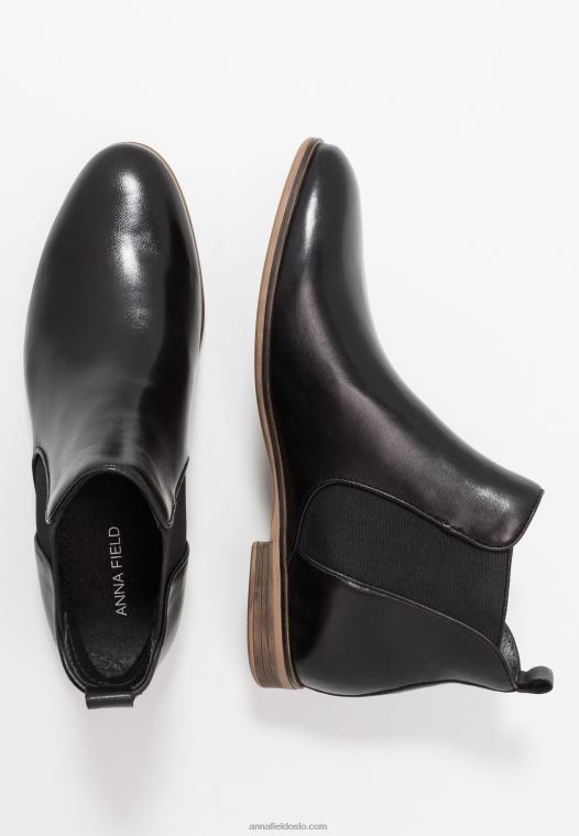 Anna Field kvinner ankelstøvletter i skinn svart P266L2002