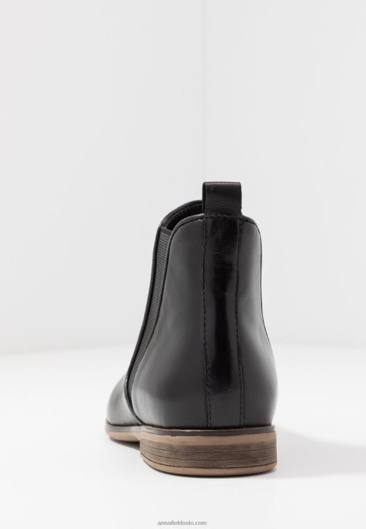 Anna Field kvinner ankelstøvletter i skinn svart P266L2002